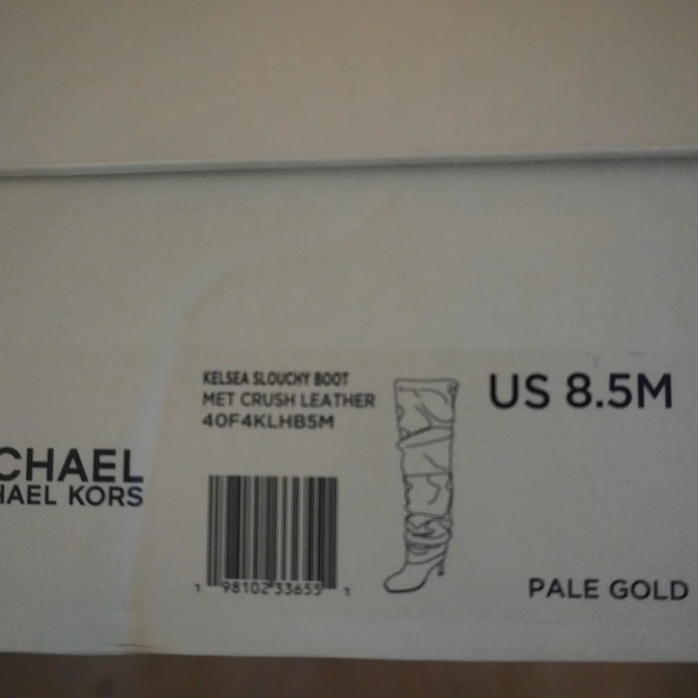 Michael Kors Leather Kelsea Slouchy Boot in Pale Gold size 8.5 - Picture 5 of 7